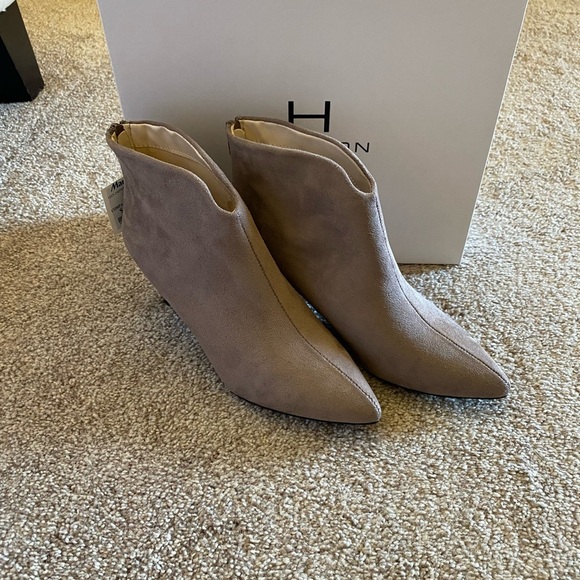 HALSTON Taupe Suede Booties - Picture 3 of 8